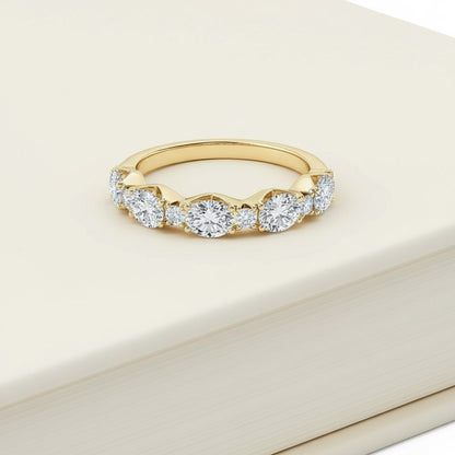 'Chrissy' Round & Oval 1.15ct Diamond Wedding Band