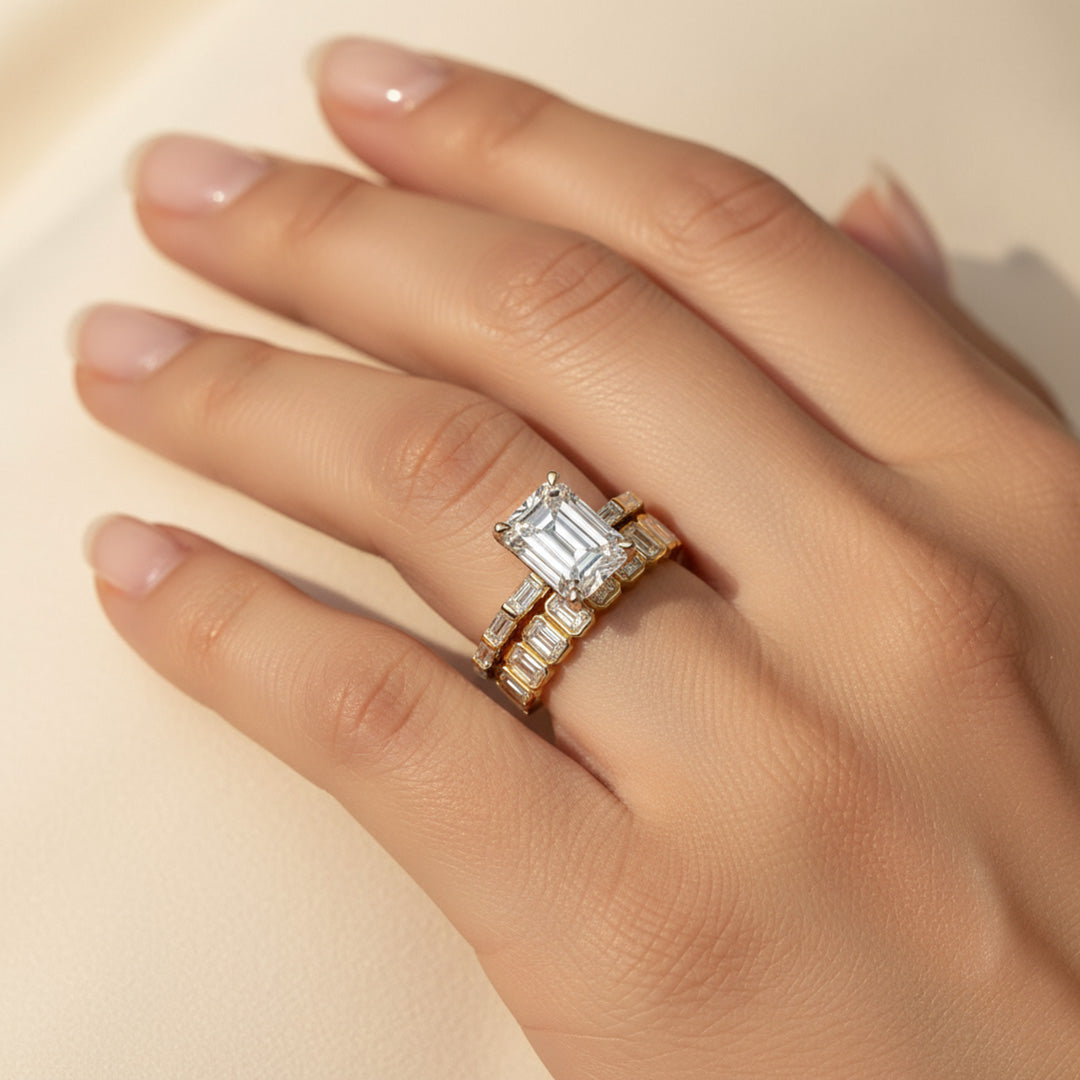 'Leslie' 2.50ct Emerald Cut Bezel Set Eternity Band