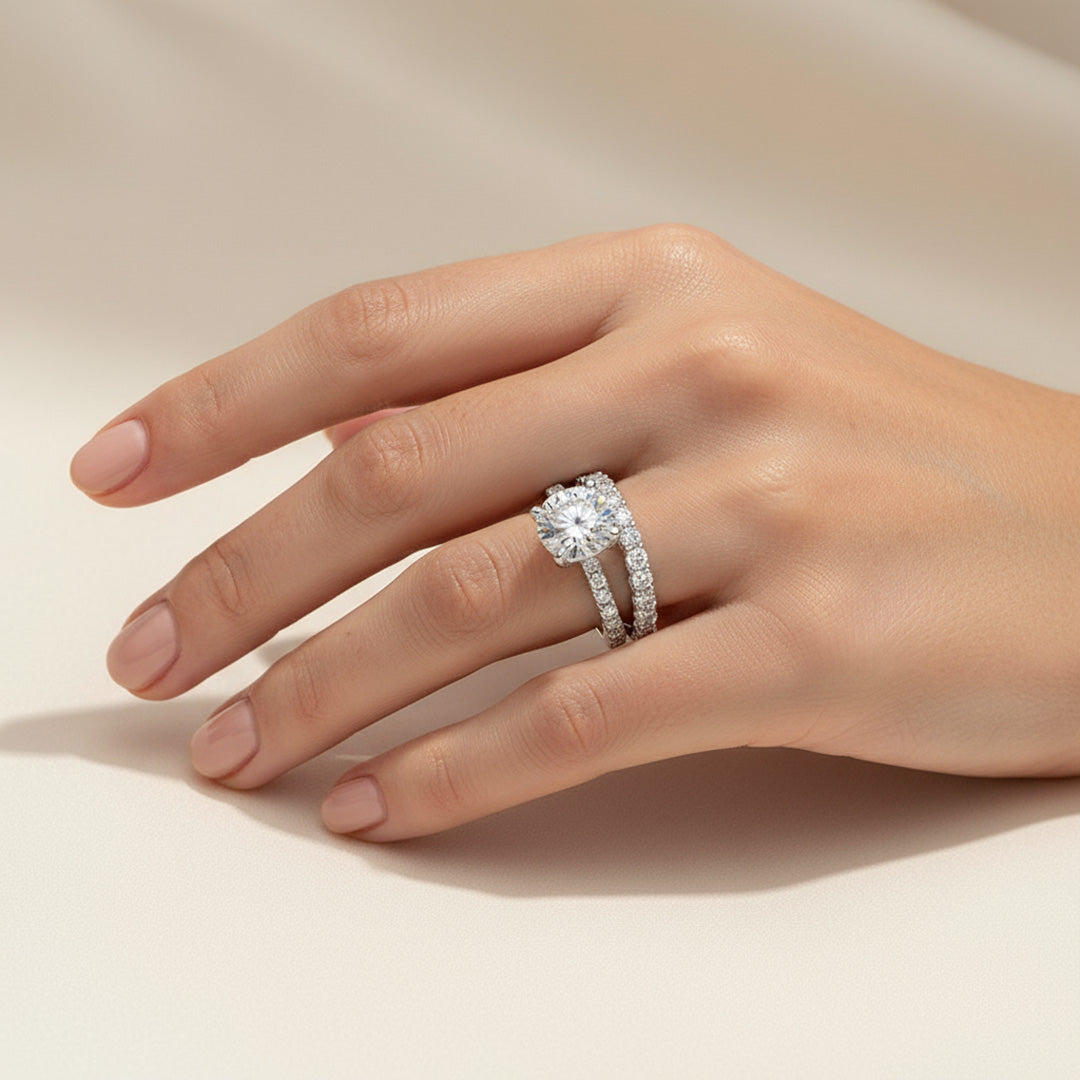 'Karen' Round Brilliant 2.35ct Diamond Prong Set Eternity Band