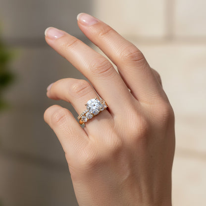 'Addison' 5 Stone Round Diamond Wedding Band