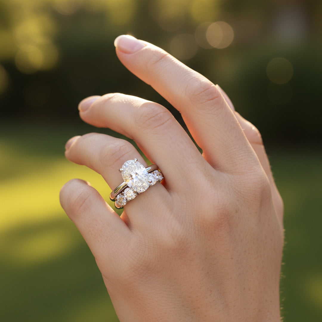 'Amelia' 5 Stone 2.00ct Oval Diamond Wedding Band