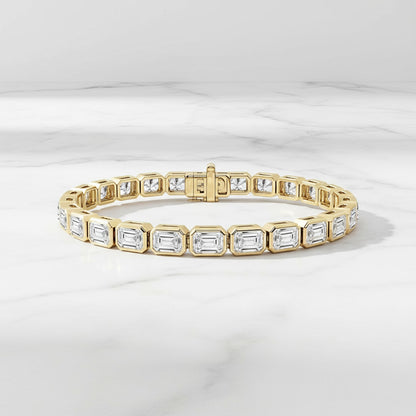 Bezel Set 5.00ct Emerald Cut Bracelet