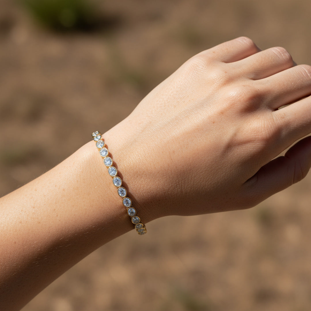 Bezel Set 5.00ct Oval Tennis Bracelet