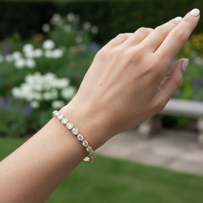 Bezel Set 5.00ct Oval Tennis Bracelet