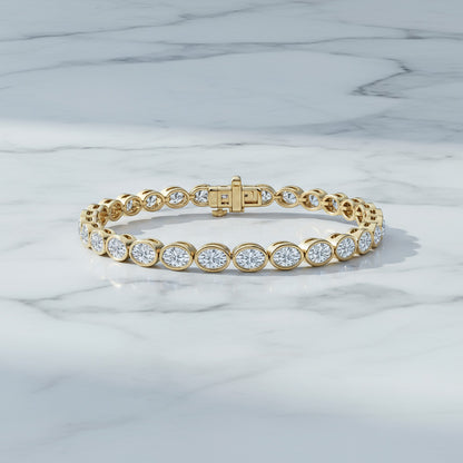 Bezel Set 5.00ct Oval Tennis Bracelet