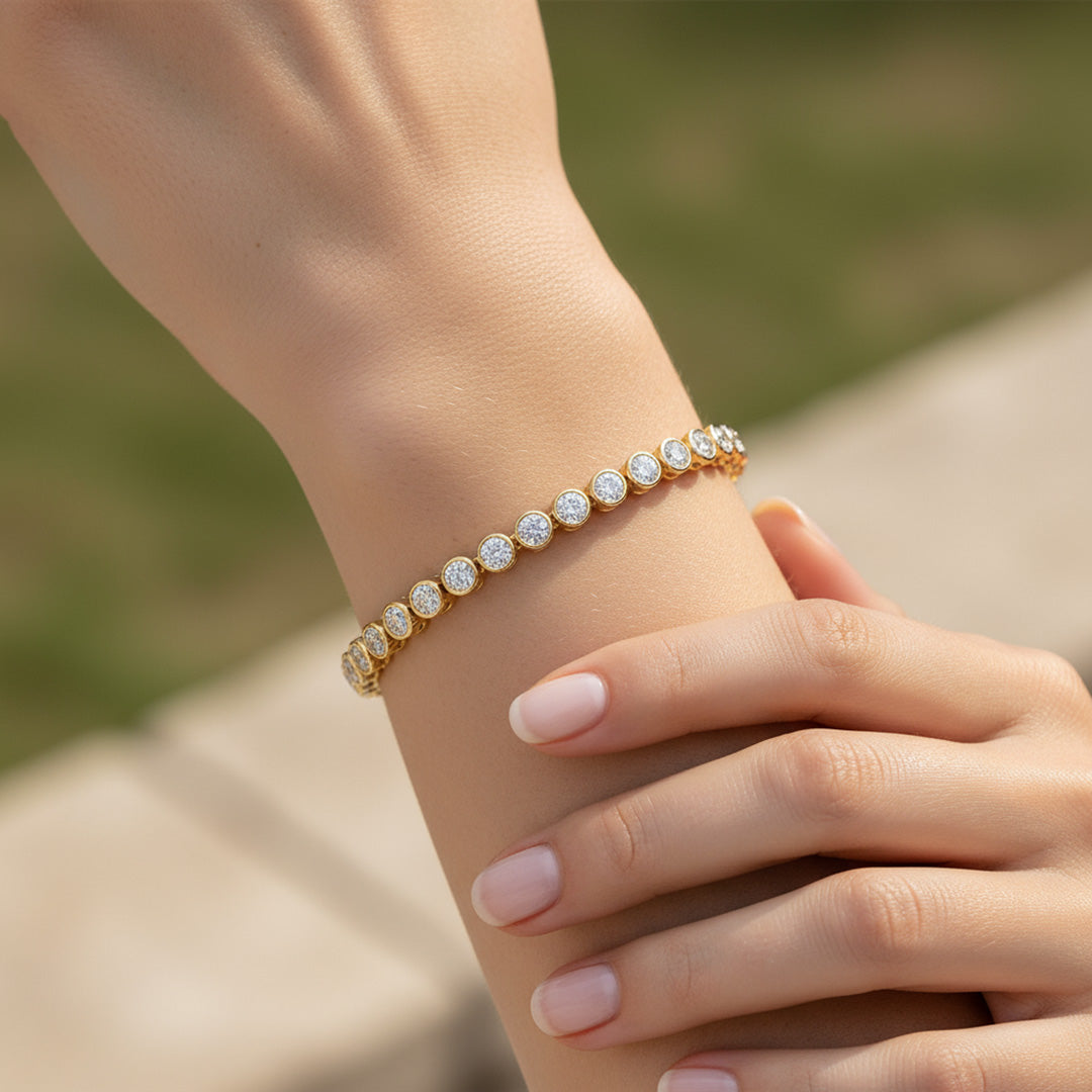 Bezel Set 5.00ct Round Tennis Bracelet