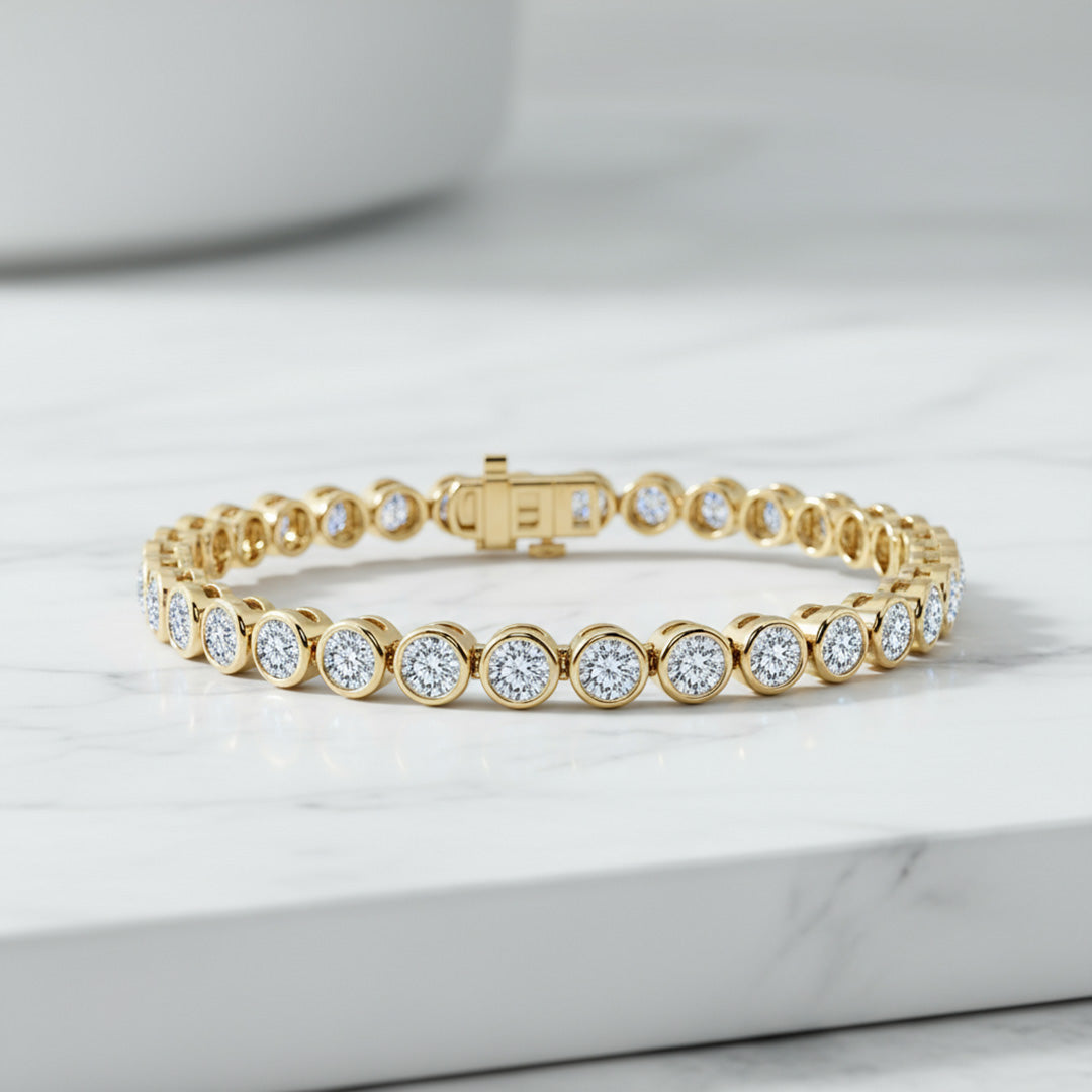 Bezel Set 5.00ct Round Tennis Bracelet