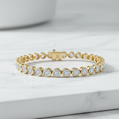 Bezel Set 5.00ct Round Tennis Bracelet