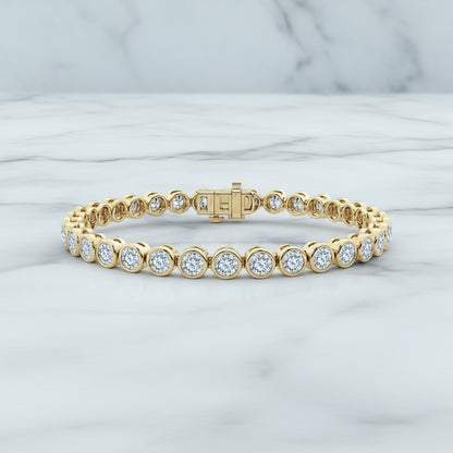 Bezel Set 5.00ct Round Tennis Bracelet