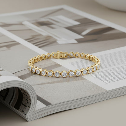 Bezel Set 5.00ct Round Tennis Bracelet