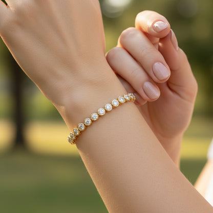 Bezel Set 5.00ct Round Tennis Bracelet