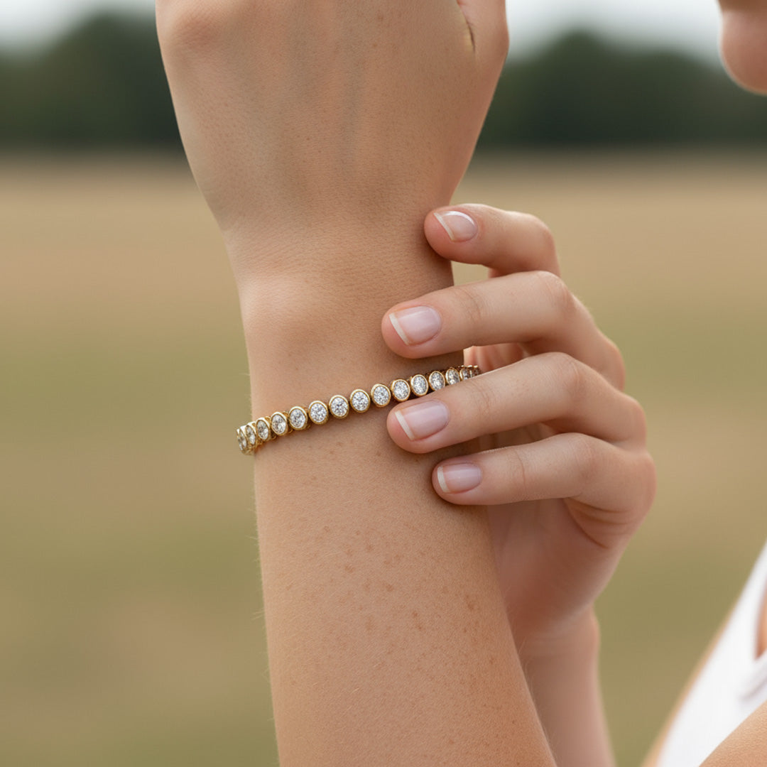 Bezel Set 8.00ct Oval Tennis Bracelet