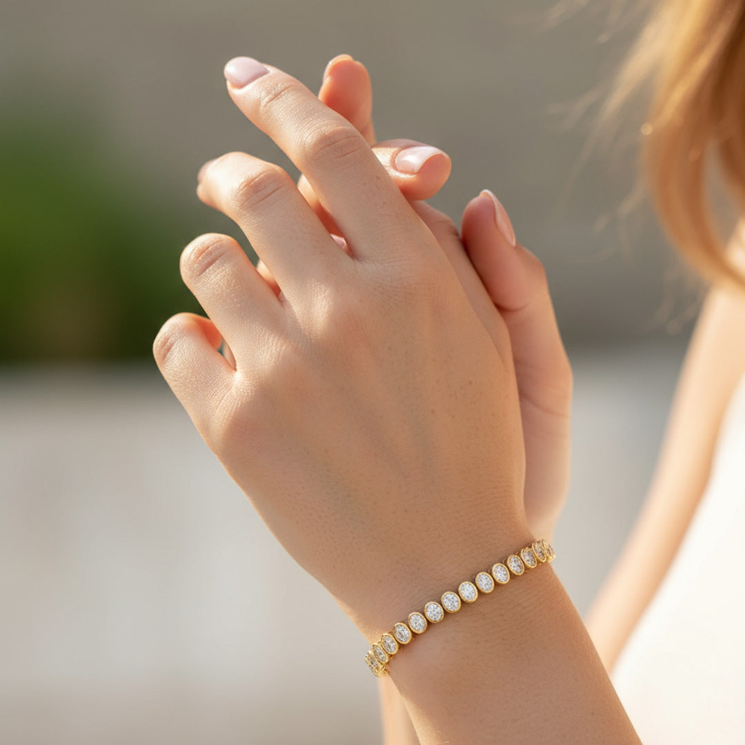 Bezel Set 8.00ct Oval Tennis Bracelet