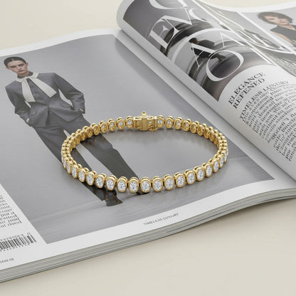 Bezel Set 8.00ct Oval Tennis Bracelet