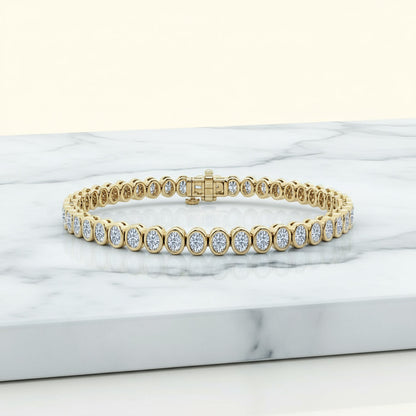 Bezel Set 8.00ct Oval Tennis Bracelet