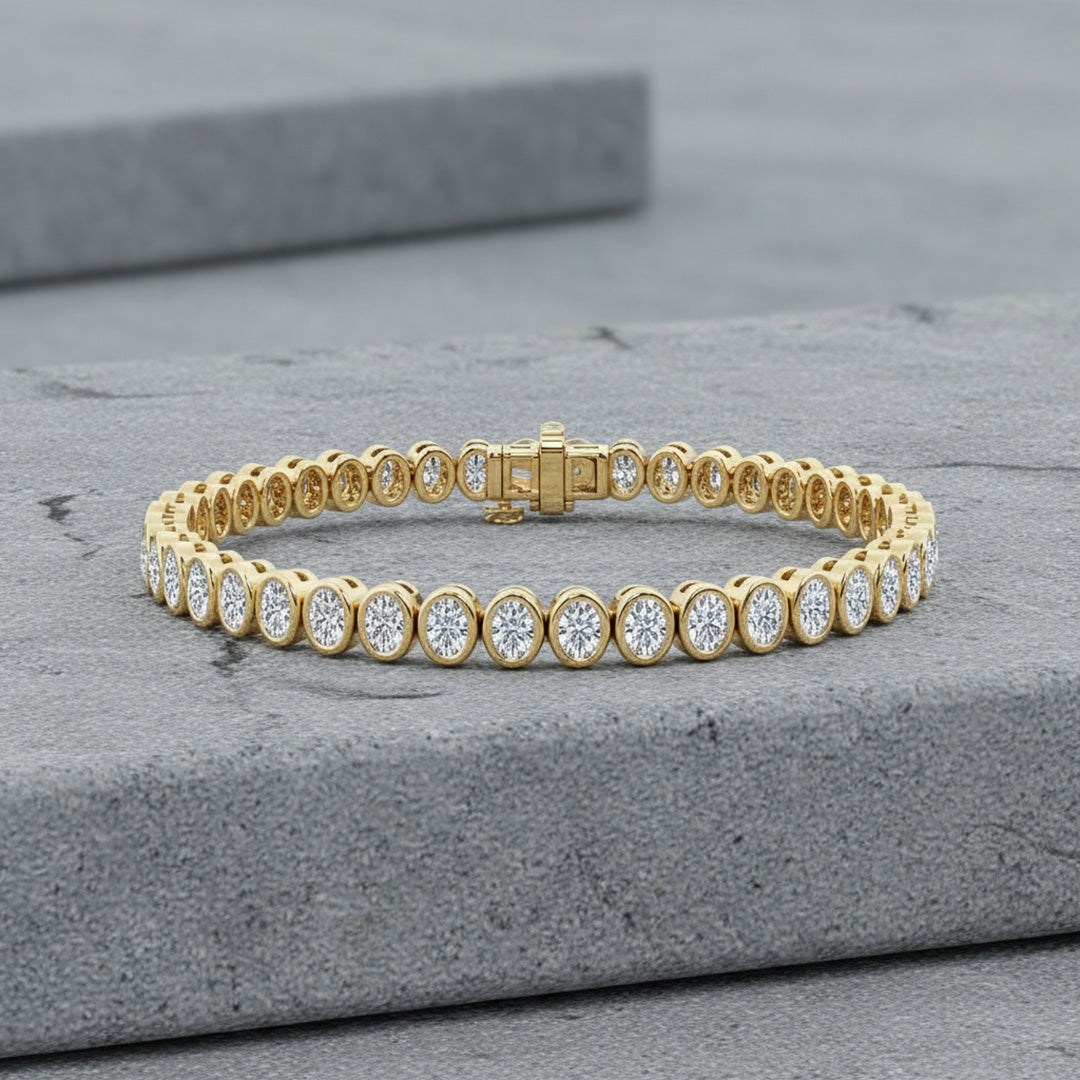 Bezel Set 8.00ct Oval Tennis Bracelet