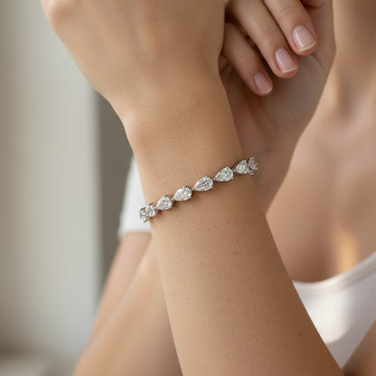 11.13ct Pear Shaped Tennis Bracelet