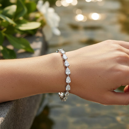 11.13ct Pear Shaped Tennis Bracelet