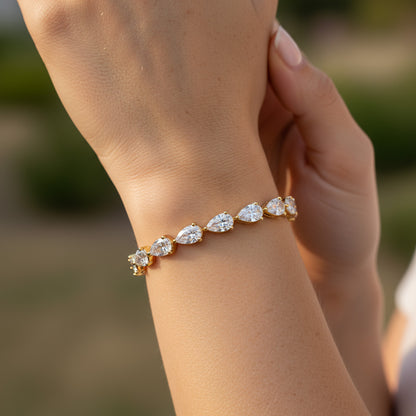 11.13ct Pear Shaped Tennis Bracelet