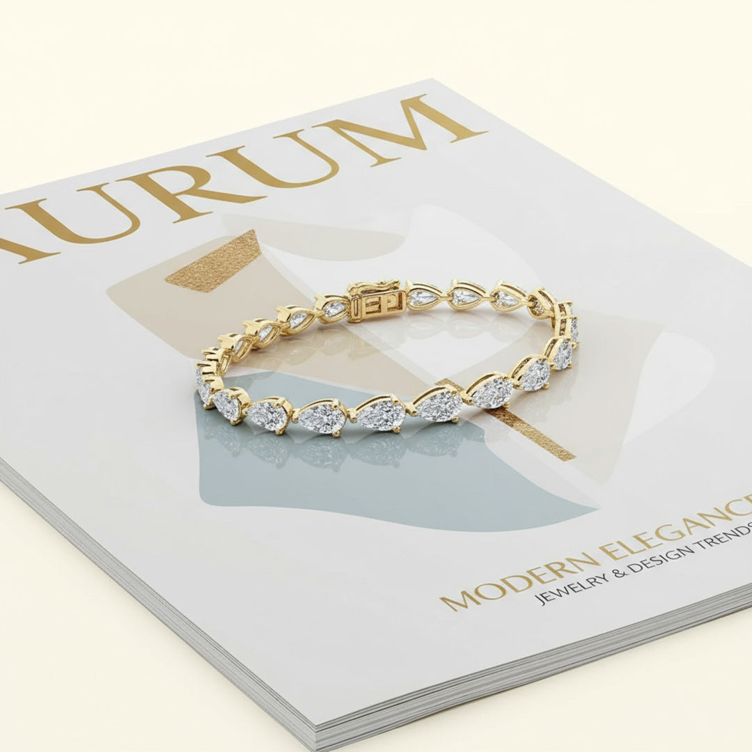 11.13ct Pear Shaped Tennis Bracelet