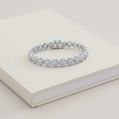 Hexagon Cut Diamond Tennis Bracelet