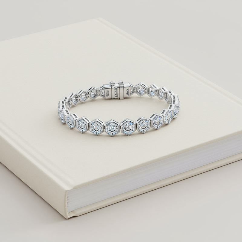 Hexagon Cut Diamond Tennis Bracelet