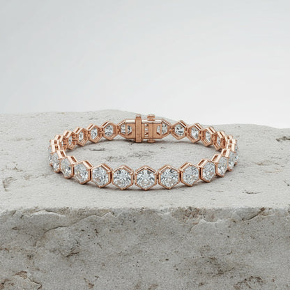 Hexagon Cut Diamond Tennis Bracelet