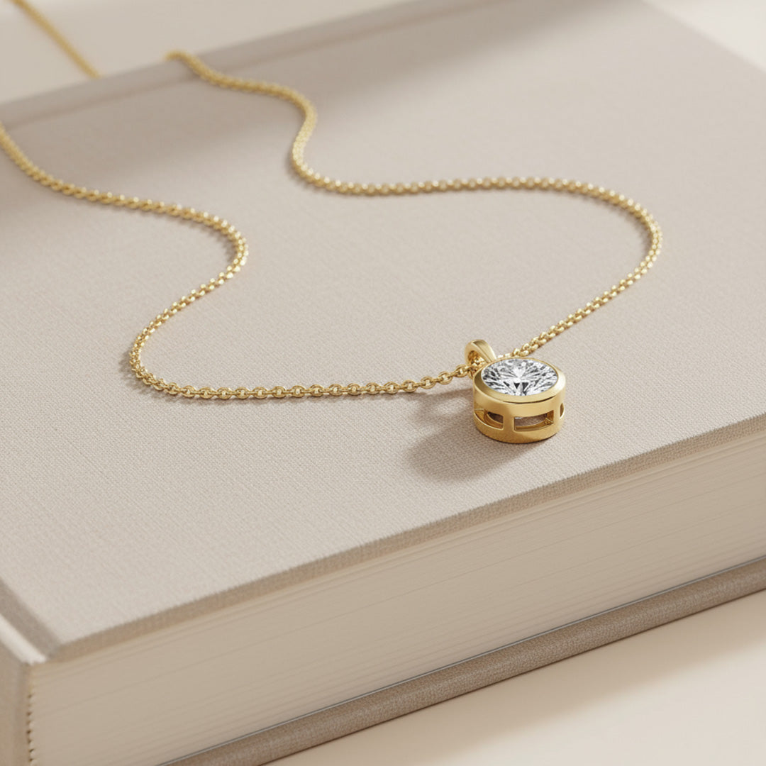 2.00ct Bezel Set Round Necklace