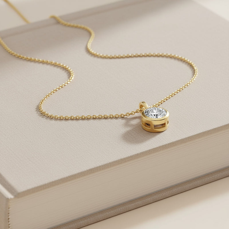 2.00ct Bezel Set Round Necklace