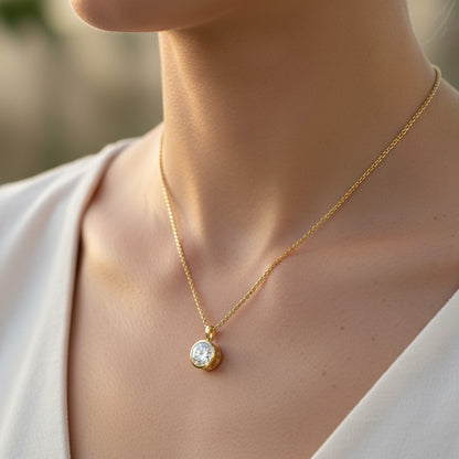 2.00ct Bezel Set Round Necklace