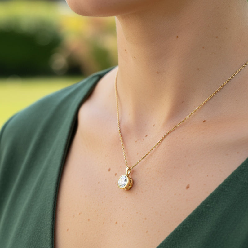 2.00ct Bezel Set Round Necklace