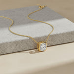 2.00ct Bezel Set Cushion Necklace