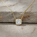 2.00ct Bezel Set Cushion Necklace