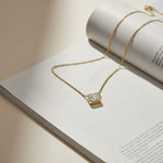 Bezel Set 2.00ct Radiant Cut Diamond Necklace