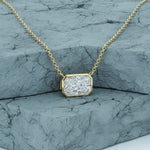 Bezel Set 2.00ct Radiant Cut Diamond Necklace