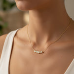 Bezel Set Round 5 Stone 1.00ct Necklace