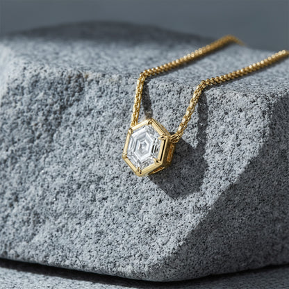 Hexagon Cut 1.00ct Diamond Necklace
