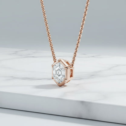 Hexagon Cut 1.00ct Diamond Necklace
