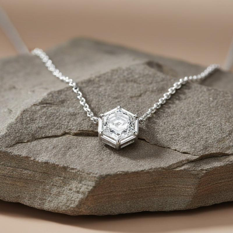 Hexagon Cut 1.00ct Diamond Necklace