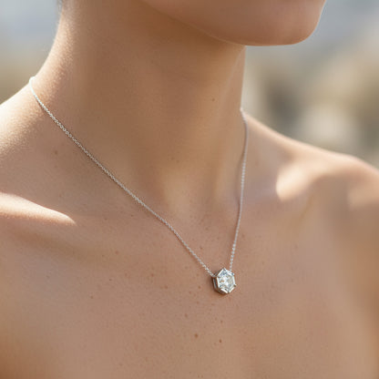 Hexagon Cut 1.00ct Diamond Necklace