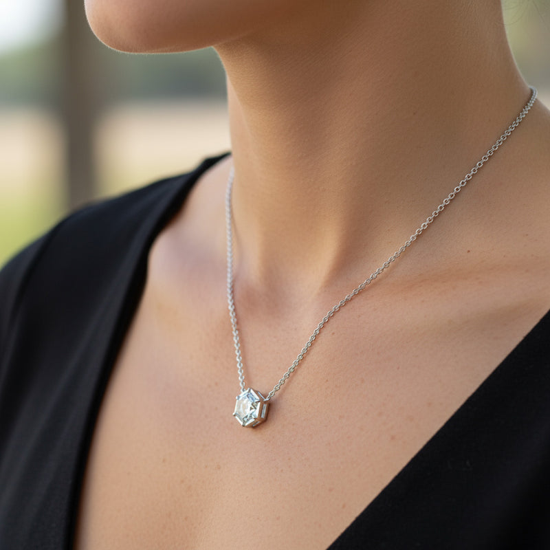Hexagon Cut 1.00ct Diamond Necklace
