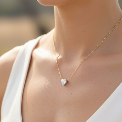 Heart Shaped Solitaire Necklace