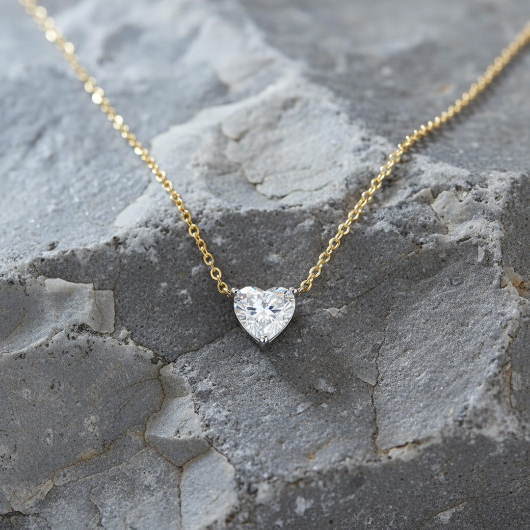 Heart Shaped Solitaire Necklace