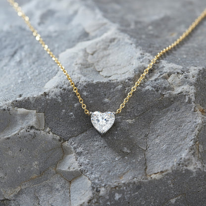 Heart Shaped Solitaire Necklace