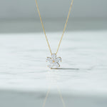 2.30ct 5 Stone Pear Shaped Flower Necklace