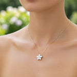 2.30ct 5 Stone Pear Shaped Flower Necklace