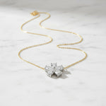 2.30ct 5 Stone Pear Shaped Flower Necklace