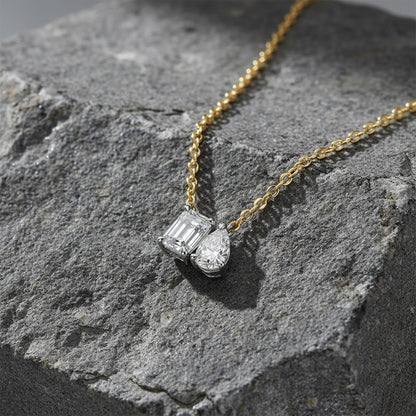 2.04ct 2 Stone Toi et Moi Necklace