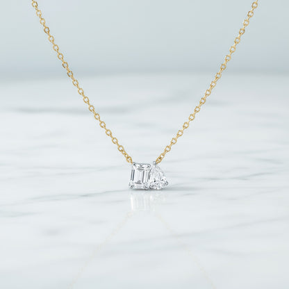 2.04ct 2 Stone Toi et Moi Necklace