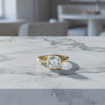 Bezel Set 2.00ct Cushion Cut Diamond Ring